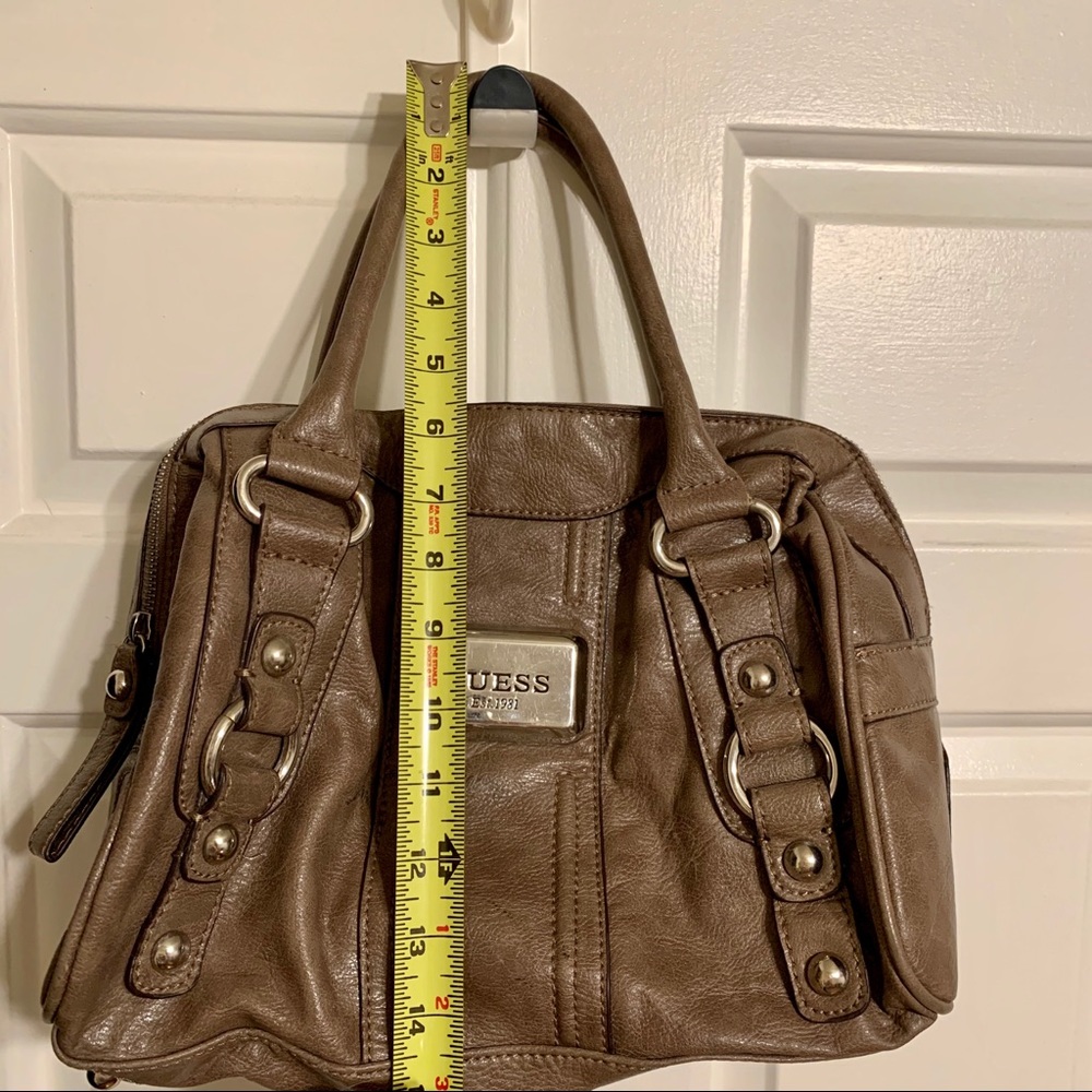 GUESS Taupe Top-Handle Satchel Bag